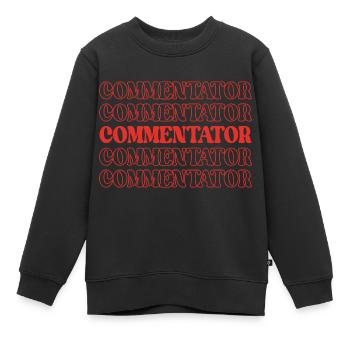 Kommentator Moderator Ansager Sender - Kinder Premium Organic Sweatshirt - Schwarz - Vorne - AI Model Kid Female (0cm)