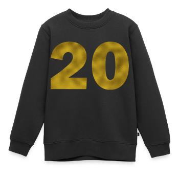 Anniversaire 20 ans - Sweat Premium enfant bio - noir - Devant - AI Model Kid Female (0cm)
