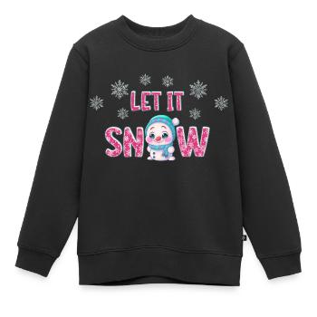 Lass es Schneemann schneien - Kinder Premium Organic Sweatshirt - Schwarz - Vorne - AI Model Kid Female (0cm)