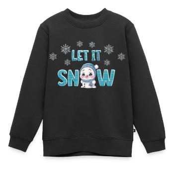Lass es schneien, blauer Schneemann - Kinder Premium Organic Sweatshirt - Schwarz - Vorne - AI Model Kid Female (0cm)