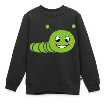 Raupen Insektenliebe Kleine Raupe - Kinder Premium Organic Sweatshirt - Schwarz - Vorne - AI Model Kid Female (0cm)