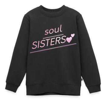 Amis - Âmes Sœurs - Sweat Premium enfant bio - noir - Devant - AI Model Kid Female (0cm)