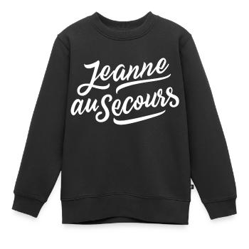 Jeanne au secours - Sweat Premium enfant bio - noir - Devant - AI Model Kid Female (0cm)