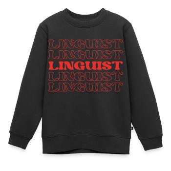 Linguiste Expert en langues Spécialiste des langues - Sweat Premium enfant bio - noir - Devant - AI Model Kid Female (0cm)