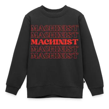 Machiniste Opérateur de machine Outilleur Métallurgiste - Sweat Premium enfant bio - noir - Devant - AI Model Kid Female (0cm)