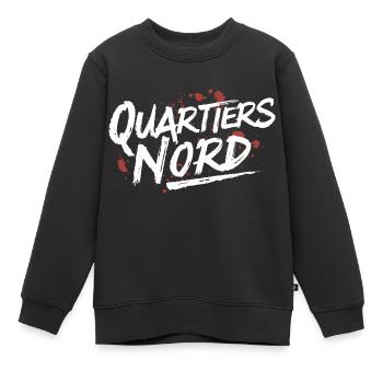 Quartiers Nord - Sweat Premium enfant bio - noir - Devant - AI Model Kid Female (0cm)