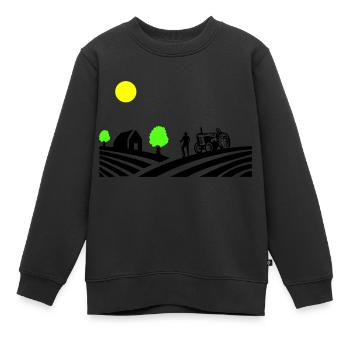 traktor farm - Kinder Premium Organic Sweatshirt - Schwarz - Vorne - AI Model Kid Female (0cm)