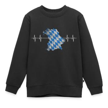 Bayern, Oberbayern, Herz für Bayern, Minga - Kinder Premium Organic Sweatshirt - Schwarz - Vorne - AI Model Kid Female (0cm)