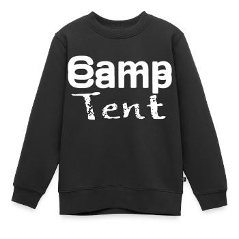 Camp Tent - Kids Premium Organic Sweatshirt - black - Front - AI Model Kid Female (0cm)
