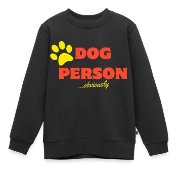 Chien Personne - Sweat Premium enfant bio - noir - Devant - AI Model Kid Female (0cm)