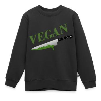 Vegan - Kinder Premium Organic Sweatshirt - Schwarz - Vorne - AI Model Kid Female (0cm)