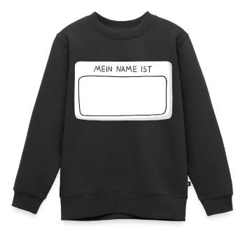 Namensschild mein Name ist - Kinder Premium Organic Sweatshirt - Schwarz - Vorne - AI Model Kid Female (0cm)