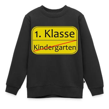 Kindergarten, Schule ,1. Klasse - Kinder Premium Organic Sweatshirt - Schwarz - Vorne - AI Model Kid Female (0cm)