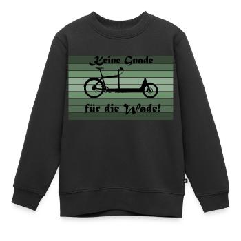 Pas de pitié pour le veau, vélo cargo - Sweat Premium enfant bio - noir - Devant - AI Model Kid Female (0cm)