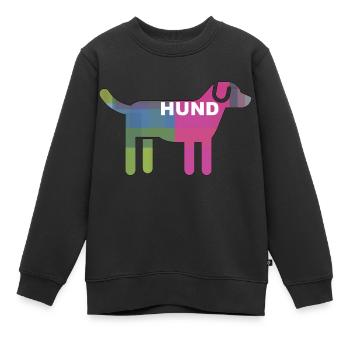 Hund mit Schriftzug - Kinder Premium Organic Sweatshirt - Schwarz - Vorne - AI Model Kid Female (0cm)