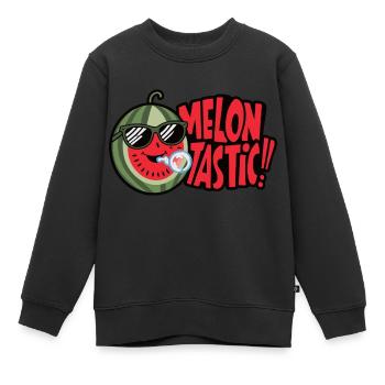 MELON TASTIC - Sweat Premium enfant bio - noir - Devant - AI Model Kid Female (0cm)