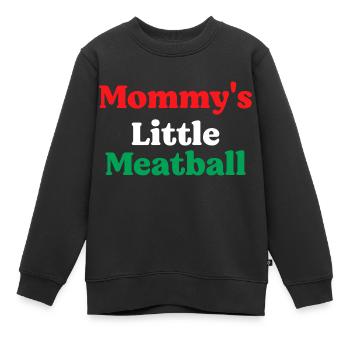 Mamas Kleine Fleischbällchen Lustig Italienisch Im Ein Wenig - Kinder Premium Organic Sweatshirt - Schwarz - Vorne - AI Model Kid Female (0cm)