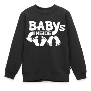 Bébés À L’intérieur 2 Jumeaux Enceinte Ventre Drôle - Sweat Premium enfant bio - noir - Devant - AI Model Kid Female (0cm)