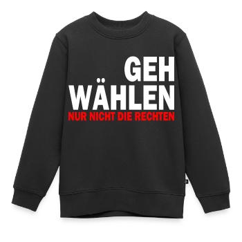 GEH WÄHLEN - Kinder Premium Organic Sweatshirt - Schwarz - Vorne - AI Model Kid Female (0cm)