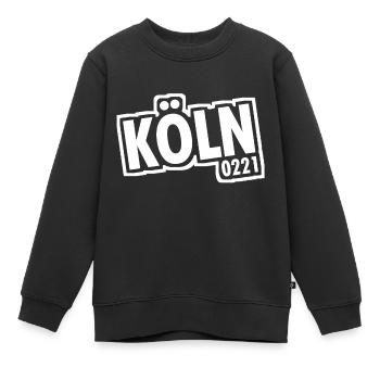 Cologne - 0221 - Ville de la cathédrale - Rhin - Cathédrale de Cologne - Sweat Premium enfant bio - noir - Devant - AI Model Kid Female (0cm)