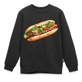 Banh Mi - Sweat Premium enfant bio - noir - Devant - AI Model Kid Female (0cm)