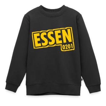 Essen - 0201 - Indicatif régional - Slogan - Sweat Premium enfant bio - noir - Devant - AI Model Kid Female (0cm)