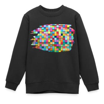 Bunte Blöcke - Kinder Premium Organic Sweatshirt - Schwarz - Vorne - AI Model Kid Female (0cm)