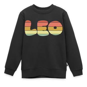 Leo sunset texture - Kids Premium Organic Sweatshirt - black - Front - AI Model Kid Female (0cm)