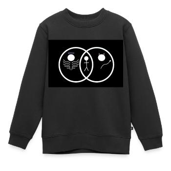 Engel oder Teufel? Niedliches Design Venn-Diagramm - Kinder Premium Organic Sweatshirt - Schwarz - Vorne - AI Model Kid Female (0cm)