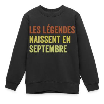 Legenden werden im September geboren - Kinder Premium Organic Sweatshirt - Schwarz - Vorne - AI Model Kid Female (0cm)