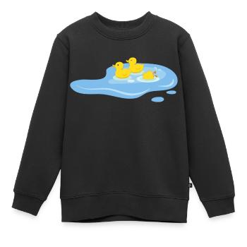 Enten in einem Teich - Kinder Premium Organic Sweatshirt - Schwarz - Vorne - AI Model Kid Female (0cm)