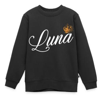 Luna Custom Name for Women Kids Toddlers - Luna - Kids Premium Organic Sweatshirt - black - Front - AI Model Kid Female (0cm)