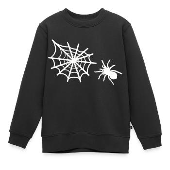 toile d’araignée - Sweat Premium enfant bio - noir - Devant - AI Model Kid Female (0cm)