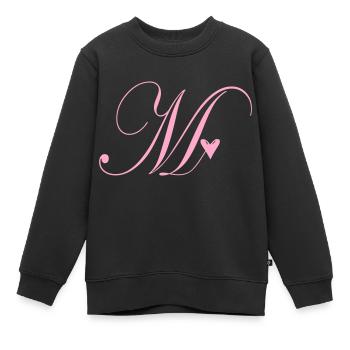 Monogramme M Vigne Coeur - Sweat Premium enfant bio - noir - Devant - AI Model Kid Female (0cm)