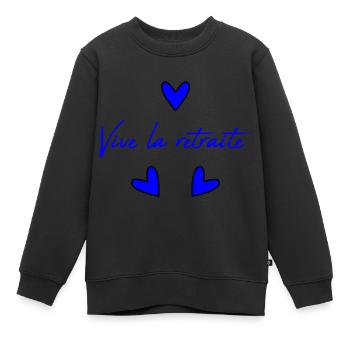 RUHESTAND. RUHESTAND. PENSIONIERT. RUHESTAND - Kinder Premium Organic Sweatshirt - Schwarz - Vorne - AI Model Kid Female (0cm)