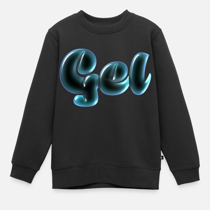 Effet de texte gel - Sweat Premium enfant bio - noir