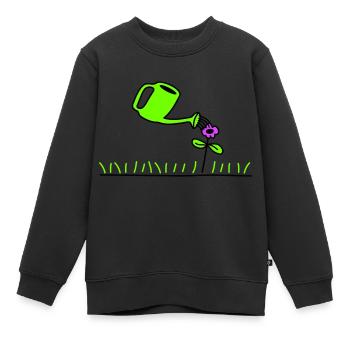 Hübsche Blume Gießen Wasser Gießkanne Rasen Wiese - Kinder Premium Organic Sweatshirt - Schwarz - Vorne - AI Model Kid Female (0cm)