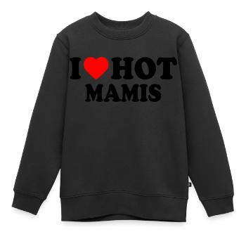 I love hot mamis - Sweat Premium enfant bio - noir - Devant - AI Model Kid Female (0cm)