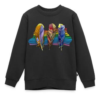 Feder - Kinder Premium Organic Sweatshirt - Schwarz - Vorne - AI Model Kid Female (0cm)
