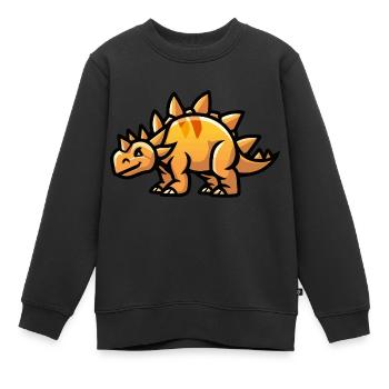 Dinosaurier stegosaurus Comic - Kinder Premium Organic Sweatshirt - Schwarz - Vorne - AI Model Kid Female (0cm)