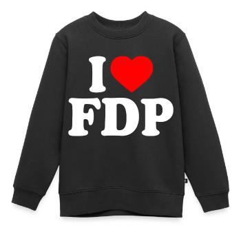 I love fdp - Kinder Premium Organic Sweatshirt - Schwarz - Vorne - AI Model Kid Female (0cm)