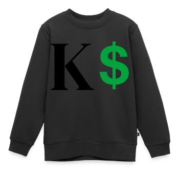 Buchstabe k Dollar - Kinder Premium Organic Sweatshirt - Schwarz - Vorne - AI Model Kid Female (0cm)