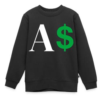Dollar-Buchstabe - Kinder Premium Organic Sweatshirt - Schwarz - Vorne - AI Model Kid Female (0cm)