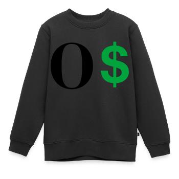 Buchstabe o Dollar - Kinder Premium Organic Sweatshirt - Schwarz - Vorne - AI Model Kid Female (0cm)