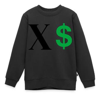 Buchstabe x Dollar - Kinder Premium Organic Sweatshirt - Schwarz - Vorne - AI Model Kid Female (0cm)