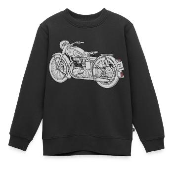 Motorrad Skizze - Kinder Premium Organic Sweatshirt - Schwarz - Vorne - AI Model Kid Female (0cm)