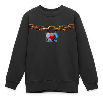 Liebeschloss mit Herz - Kinder Premium Organic Sweatshirt - Schwarz - Vorne - AI Model Kid Female (0cm)