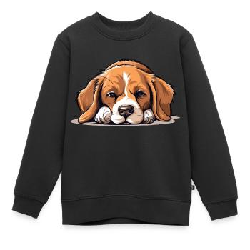 Morgenmuffel auf vier Beinen - Kinder Premium Organic Sweatshirt - Schwarz - Vorne - AI Model Kid Female (0cm)