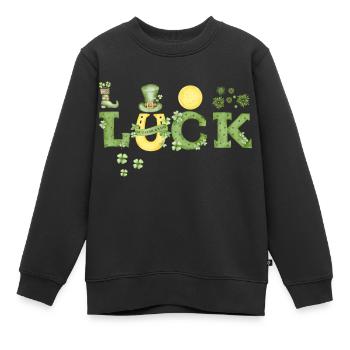 La chance est proche - Sweat Premium enfant bio - noir - Devant - AI Model Kid Female (0cm)