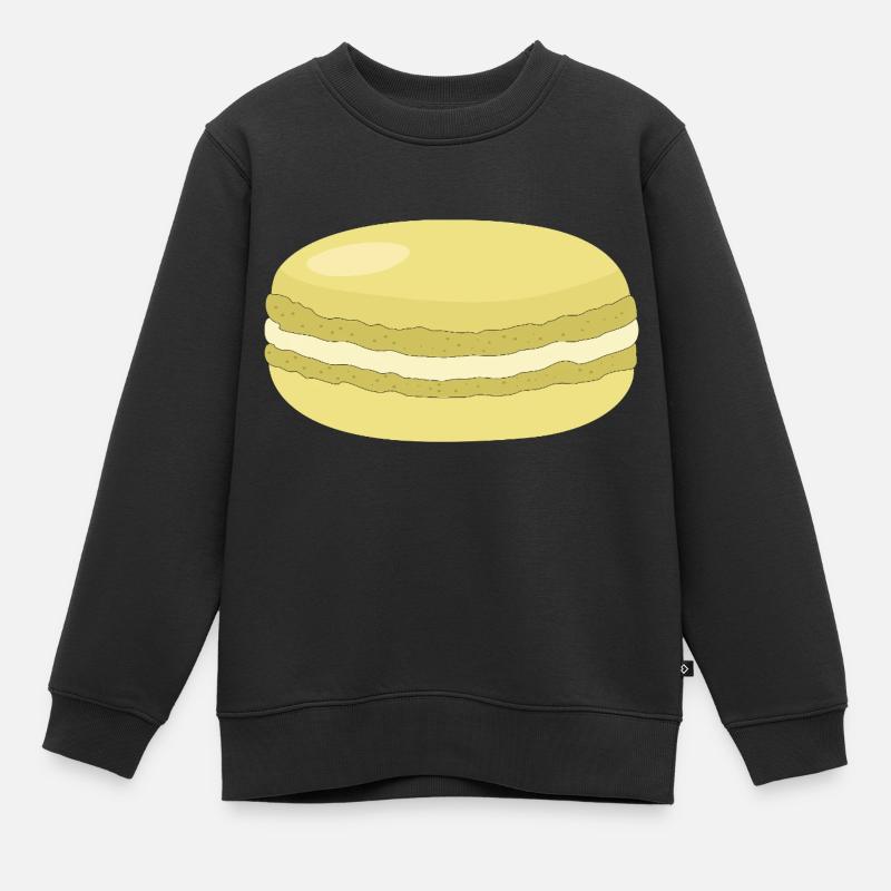gelber Macaron - Kinder Premium Organic Sweatshirt - Schwarz